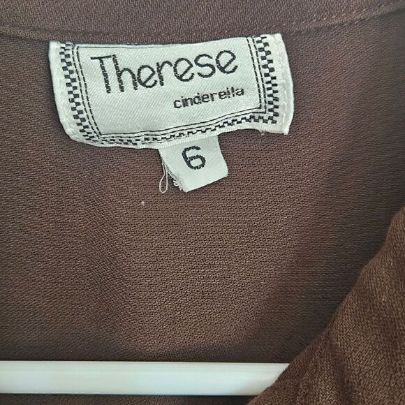 Therese Cinderella Women Sleeveless Brown Button Down Vest Top Size 6/ Small - Picture 3 of 6